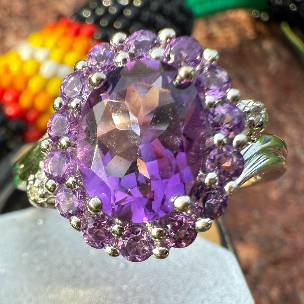 Elegant Rich Purple Amethyst set in 10 Karat solid gold Ring